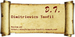 Dimitrievics Teofil névjegykártya